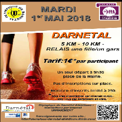 01/05/2018 – 5km, 10 km et Relais “une fille / un gars” de Darnétal (Maj résultat)