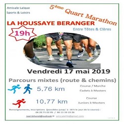 17/05/2019 – Quart Marathon de La Houssaye Béranger